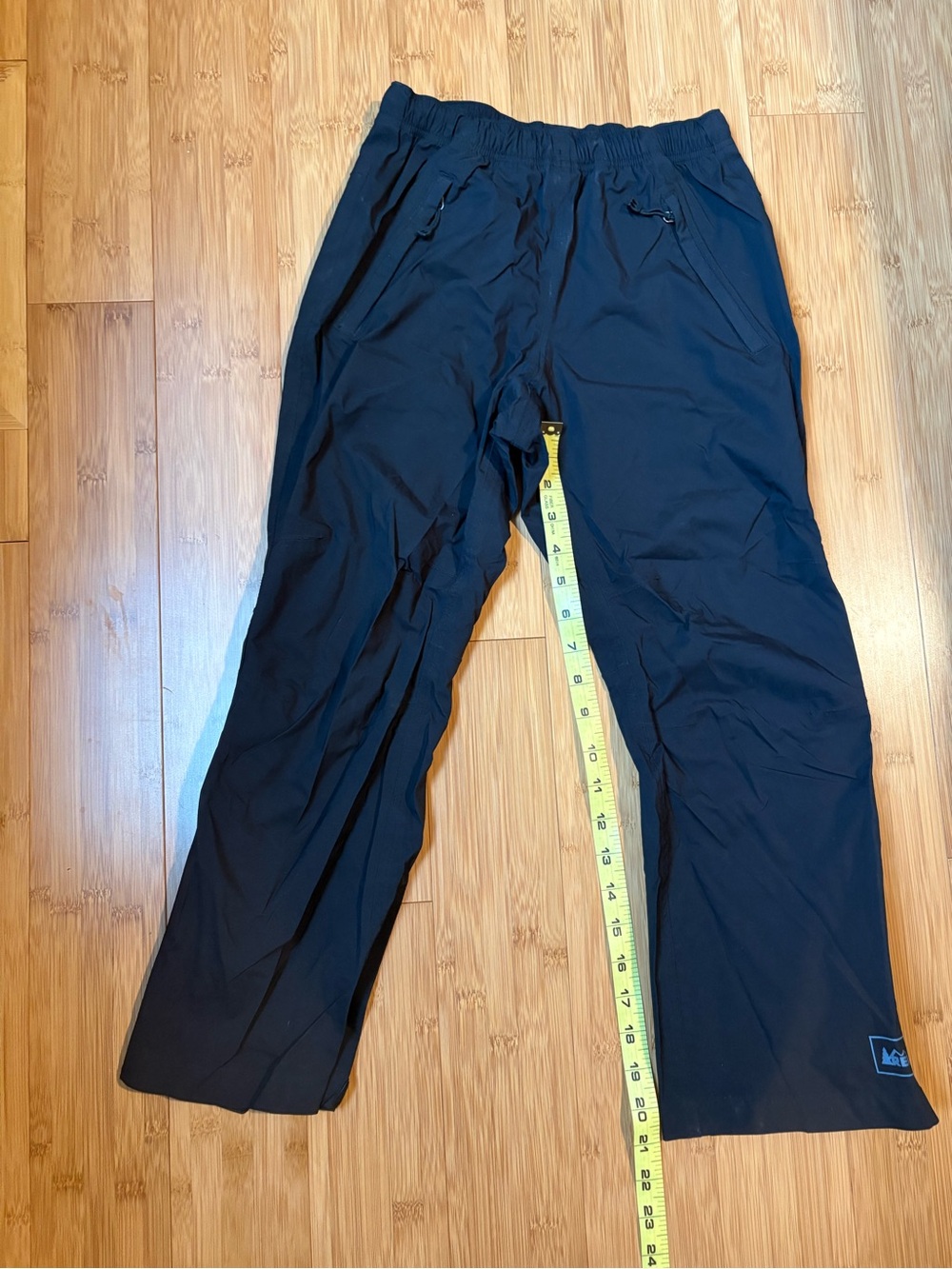 REI Black Rainier Rain Pants - youth age 8